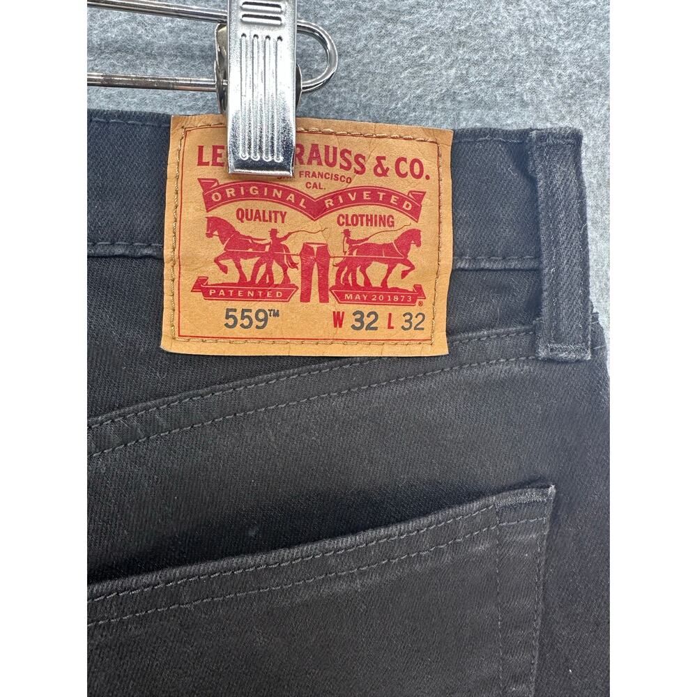 Levi Strauss Men's sz 32x32 Black 559 Mid Rise Cotton Stretch Straight Leg - Picture 3 of 11